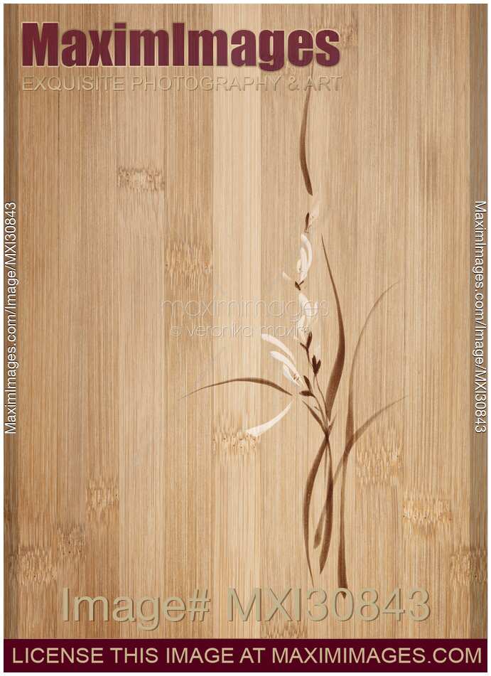 Intricate orchid flowers artistic floral design on wooden background