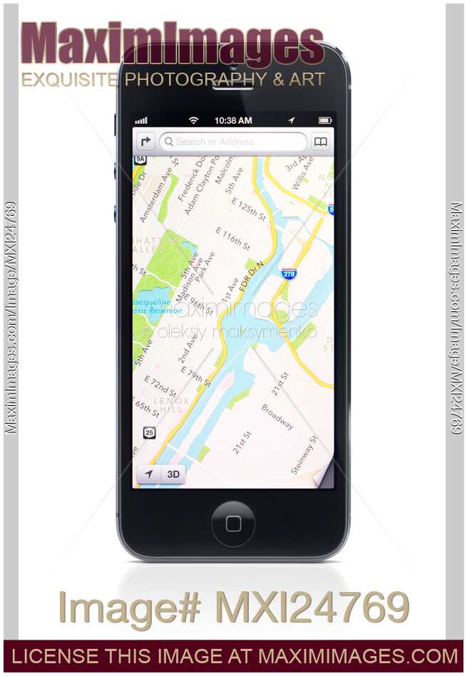 iPhone 5 with Apple Maps on display