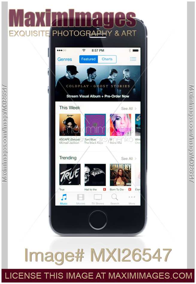 iPhone 5s with iTunes store on display