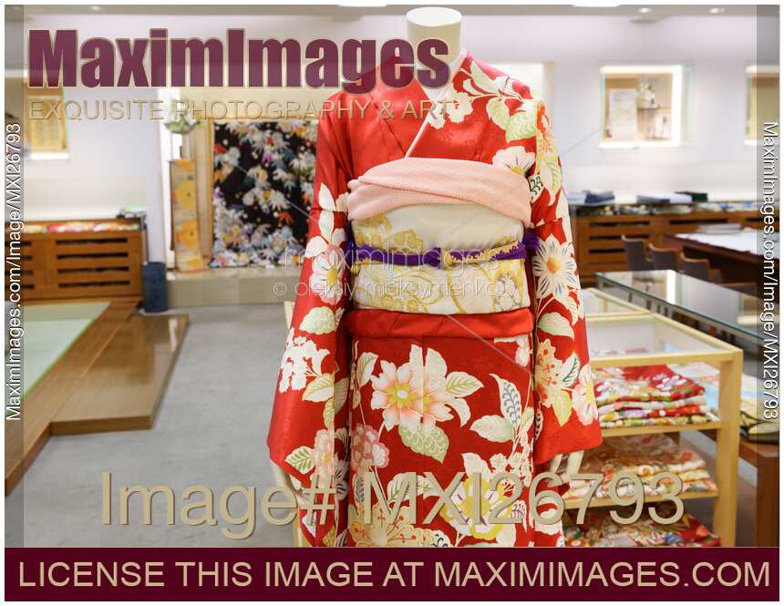 Photo of Japanese Kimono on a mannequin a store Stock Image MXI26793