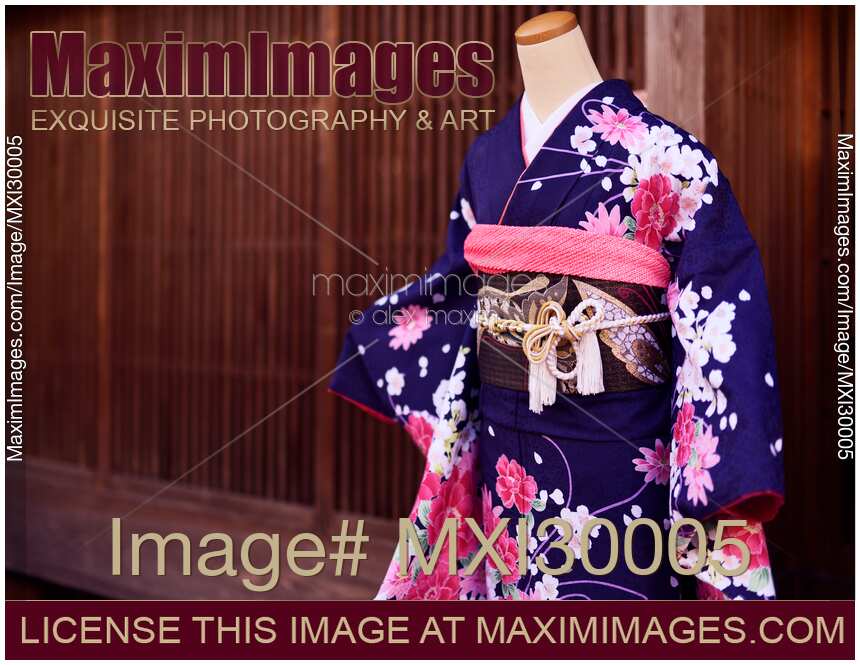 Japanese kimono on mannequin at a store in Kyoto Japan