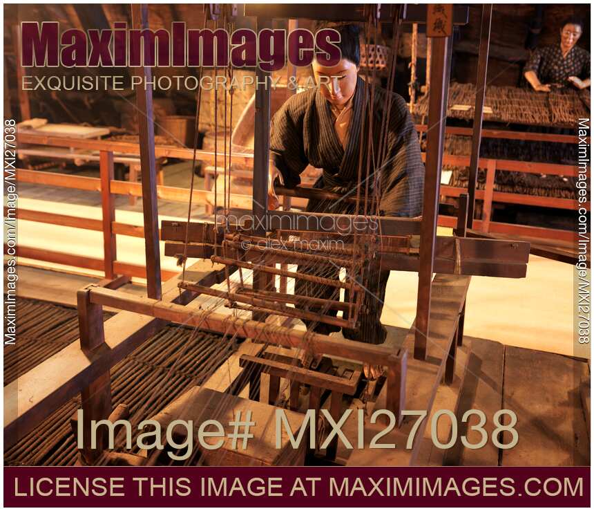 Japanese textile worker museum display