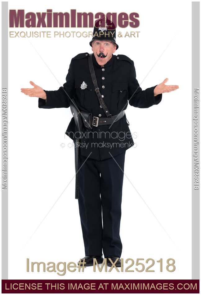 Keystone Cop with funny expression