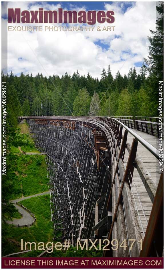 Kinsol Trestle over Koksilah river Vancouver Island BC