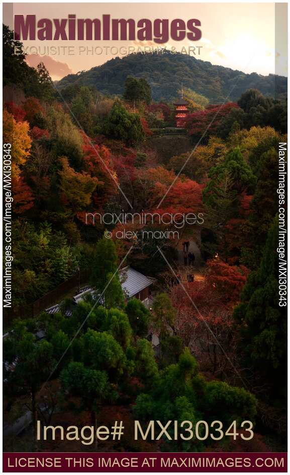 Kiyomizu-dera temple grounds Koyasu pagoda in beautiful autumn scenery Kyoto Japan