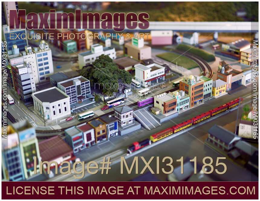 Kyoto city model with train stations