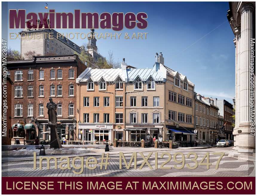 La Vivriere fountain in Old Quebec City on Rue St Paul street Quebec Canada