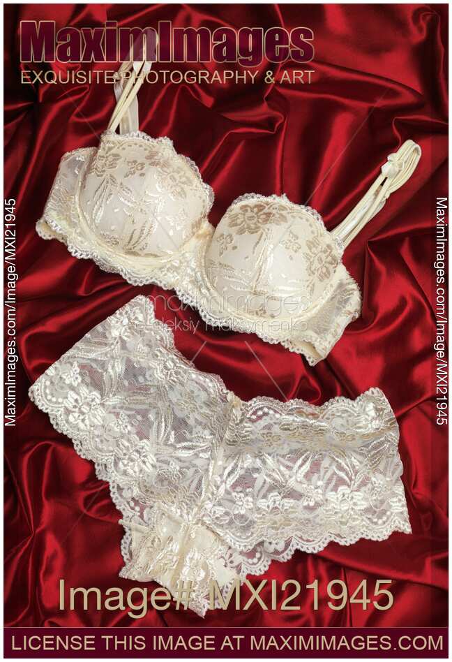 Lacy Underwear on Red Silky Fabric