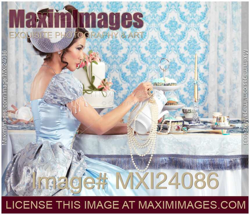 Lady at a tea party