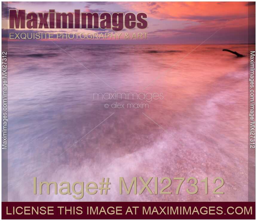 Lake Huron beautiful red sunset sky