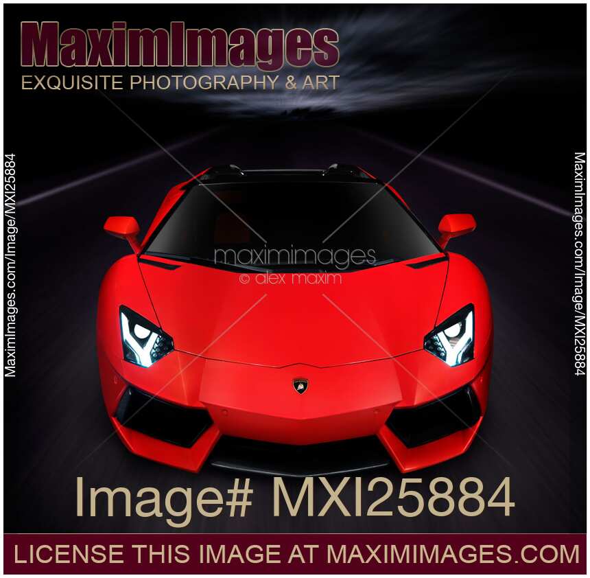 Lamborghini Aventador LP 700-4 Roadster sports car on the road