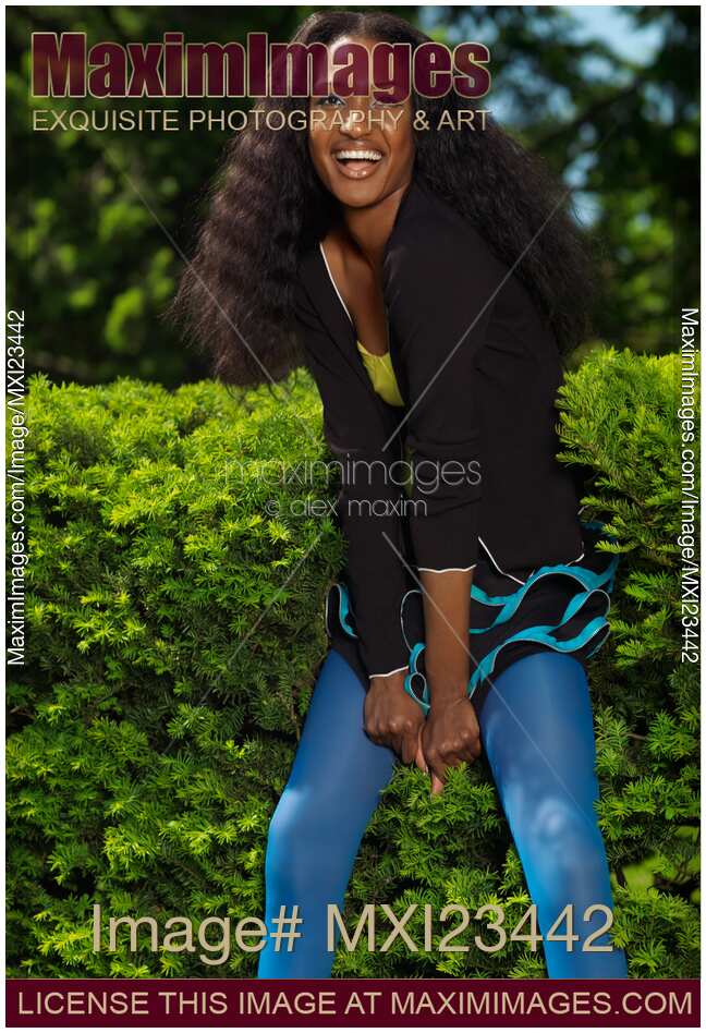 Laughing Young Woman in a Park