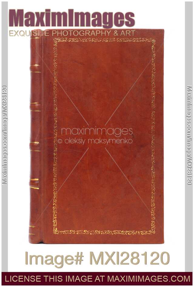 Leather bound vintage book cover