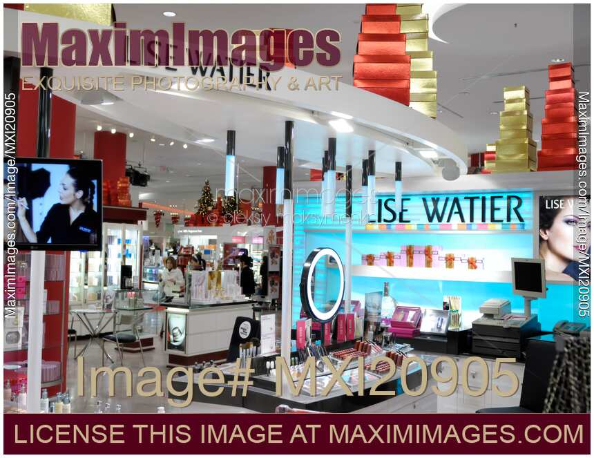 Lise Watier Cosmetics Display in a Mall