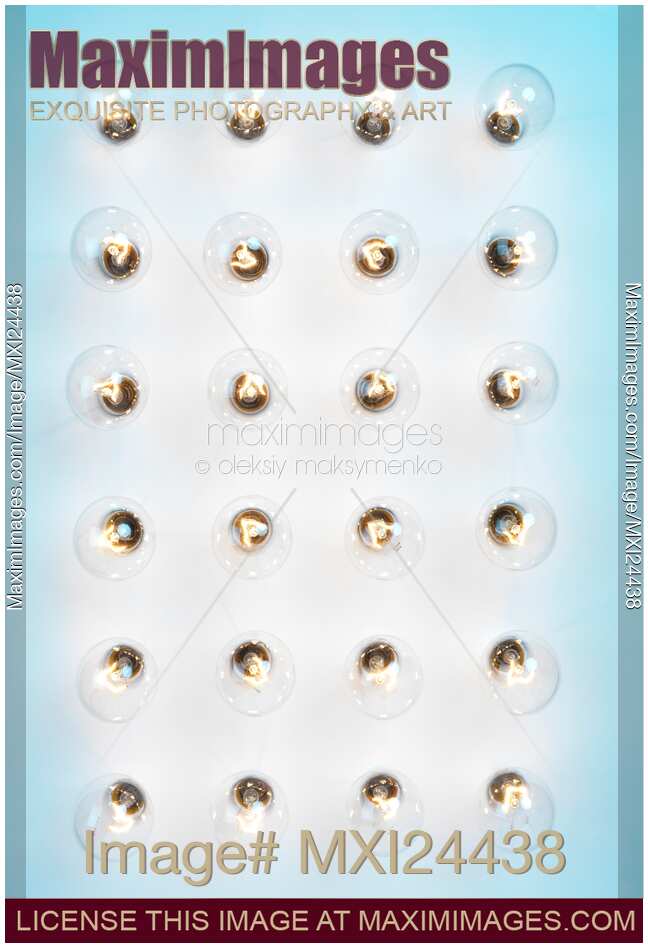 Lit incandescent light bulbs