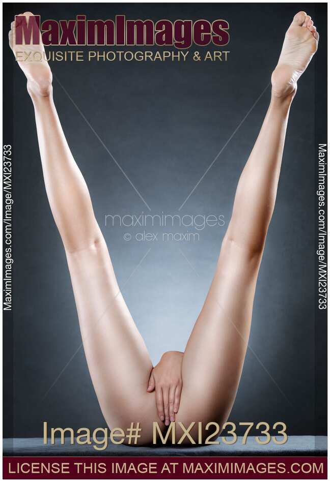 Long Sexy Woman Legs Making V Shape