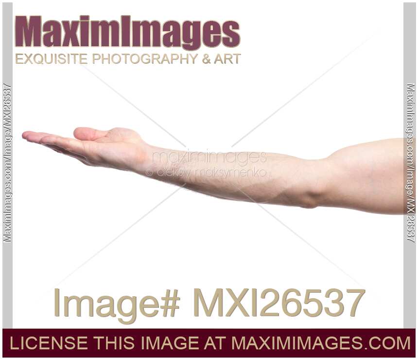 Man arm with open palm facing up