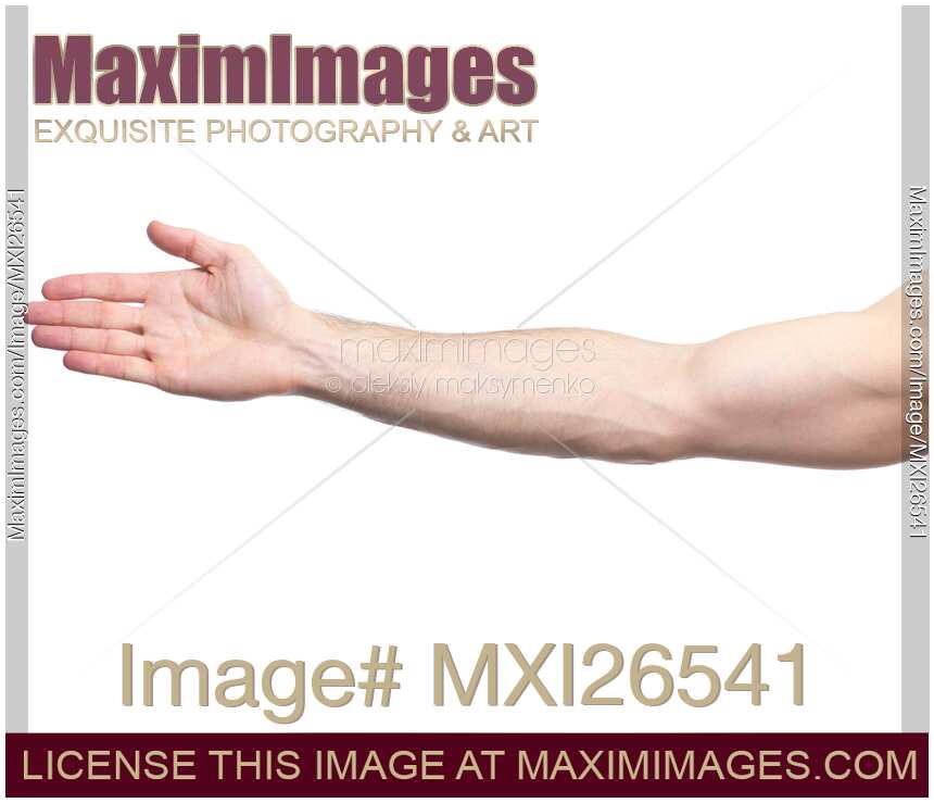Man arm with open palm