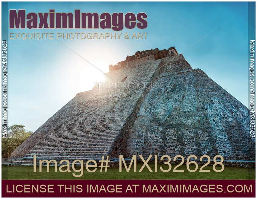 Maya civilization pyramids in the ancient city of Uxmal Yucatan