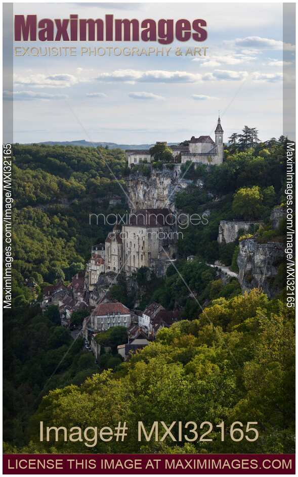 Medieval village on a cliffside Rocamadour France landscape scenery