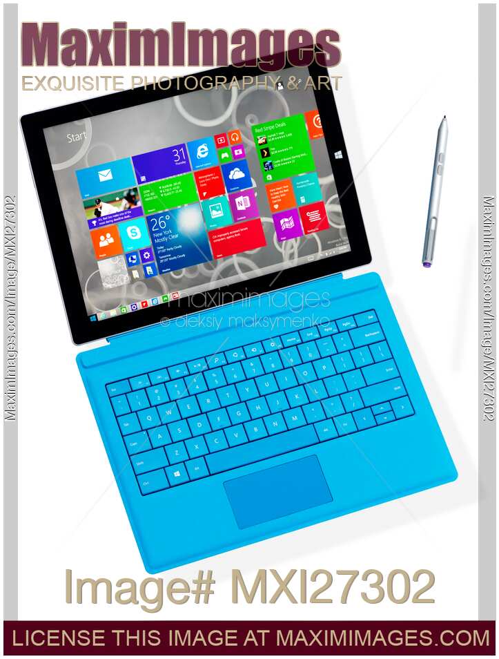 Microsoft Surface Pro 3 tablet suspended in mid-air