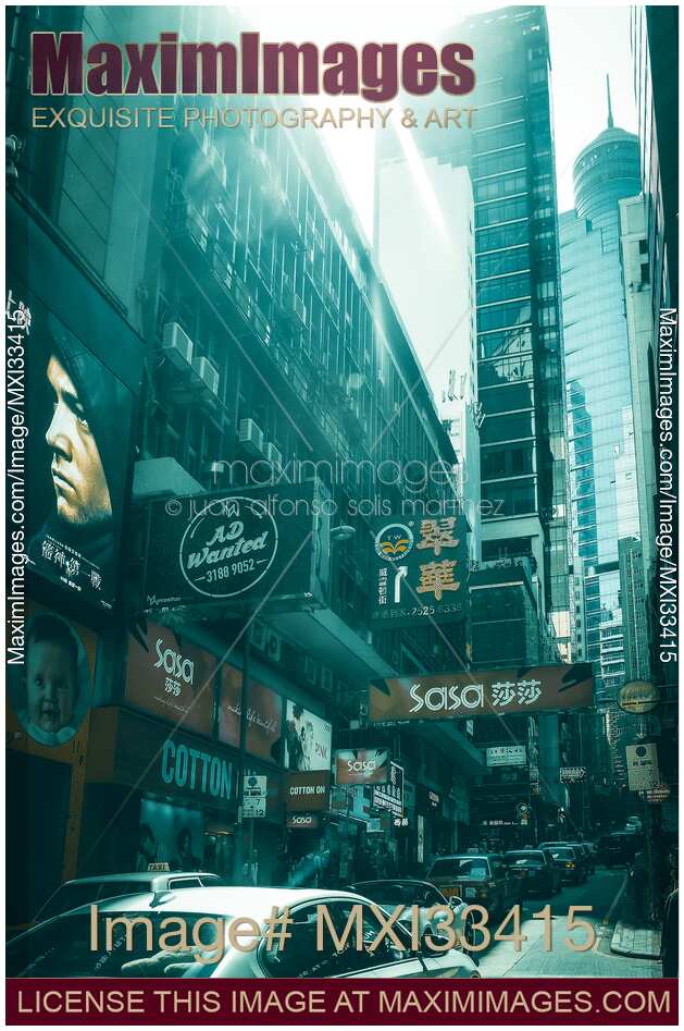 Modern architecture on streets of Hong Kong China
