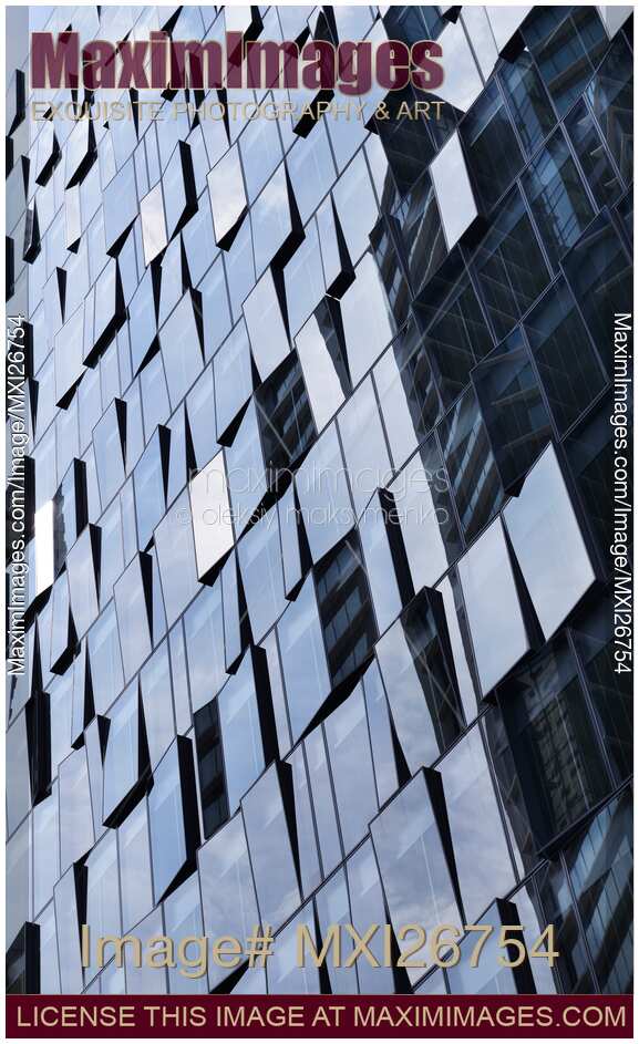Modern glass building wall