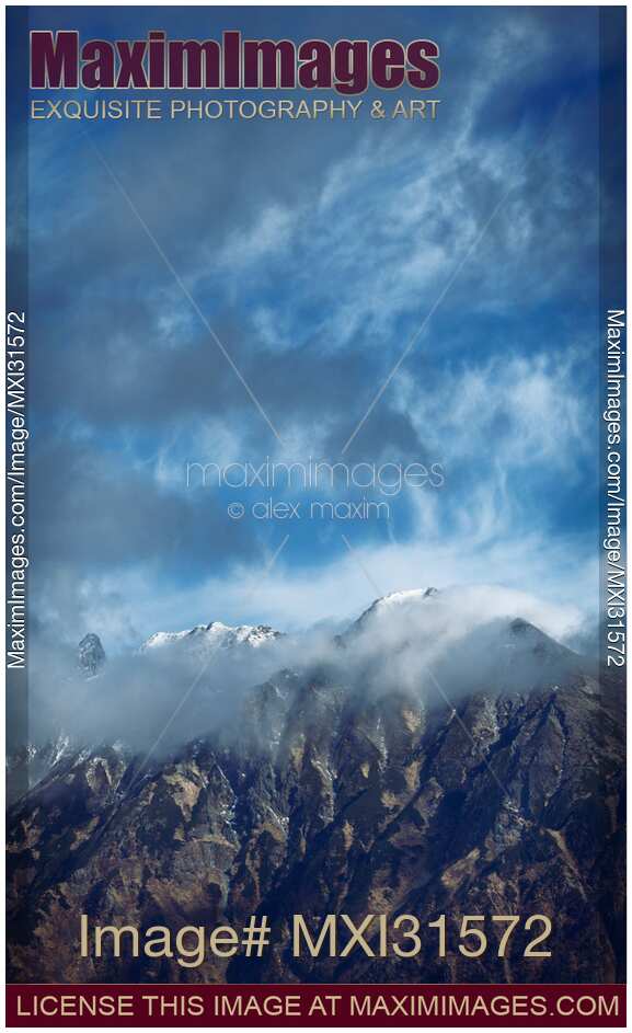Mount Karasawa and Mt Kitahotaka peaks of Hotaka Mountain Range Northern Alps