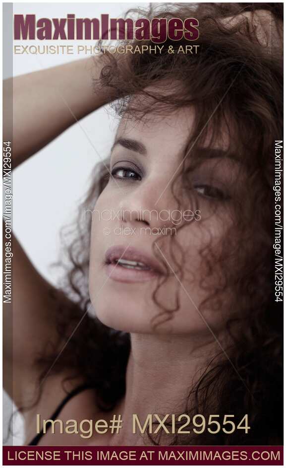 Natural beauty portrait of a woman face with sensual lips and beautiful long hair