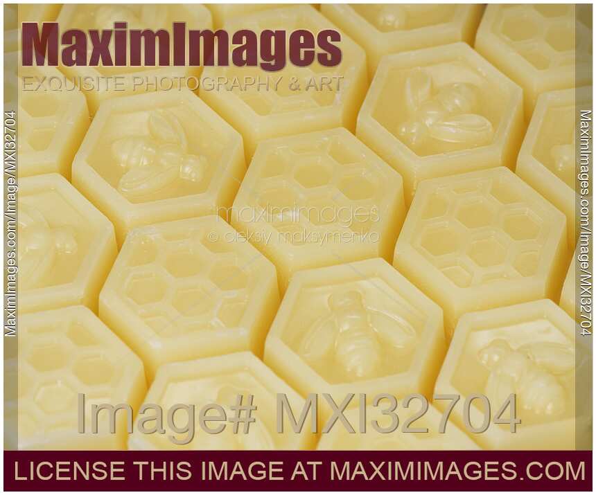 Natural Beeswax Cera Alba closeup background