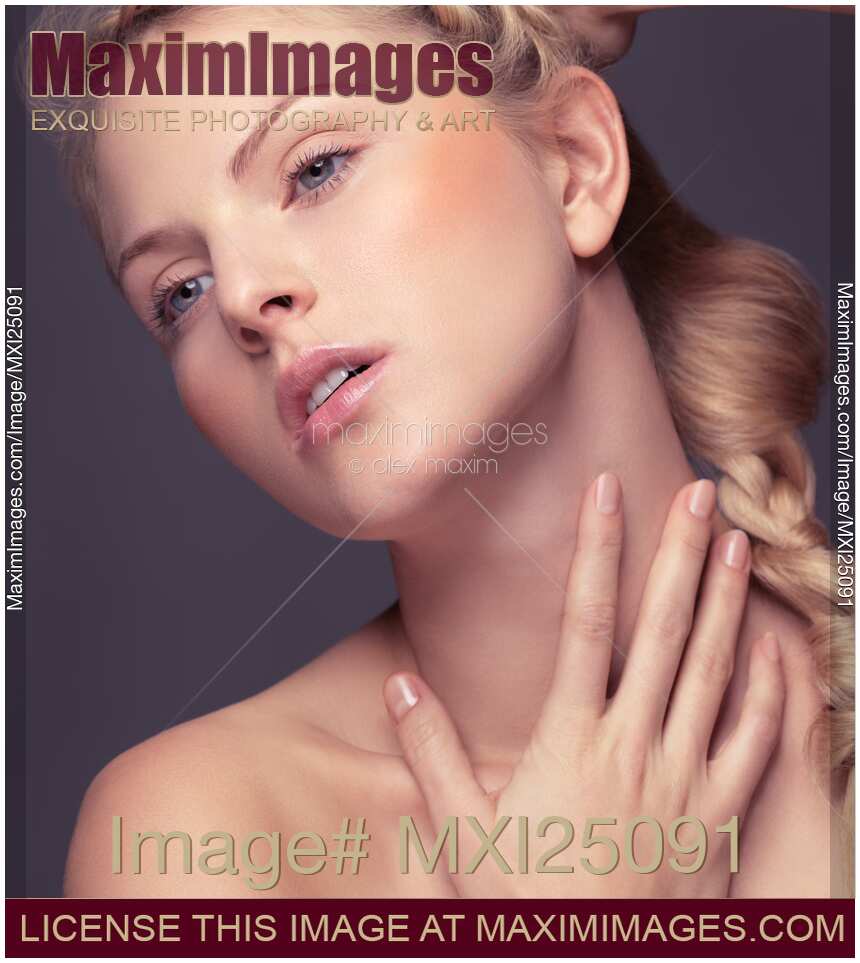 Natural relaxed beauty portrait closeup of woman face