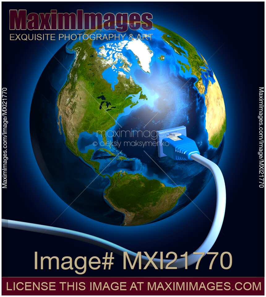 Network Cable Plugged into the Earth