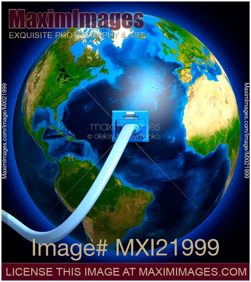 Network Cable Plugged into the Earth