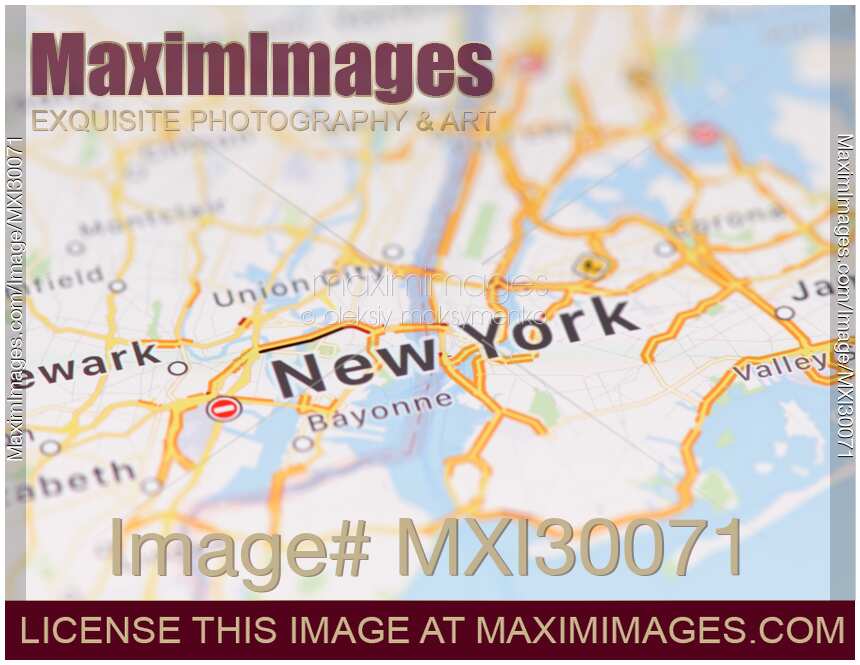 New York city map on GPS screen display