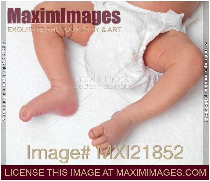 Newborn Baby in a Diaper