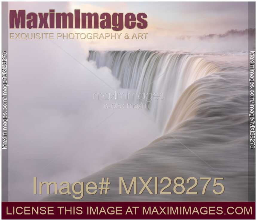 Niagara Falls beautiful sunrise in soft light colors
