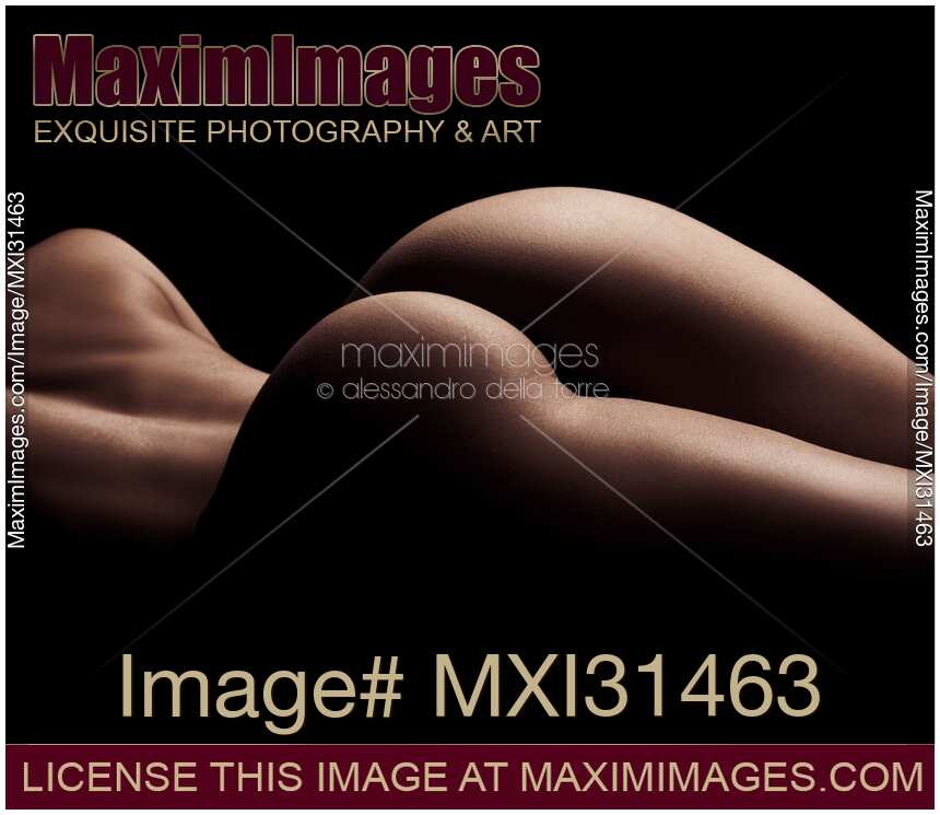Nude woman artistic bodyscape of buttocks