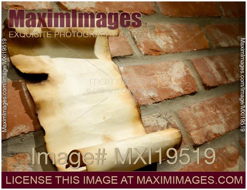 Old Parchment on a Brick Wall