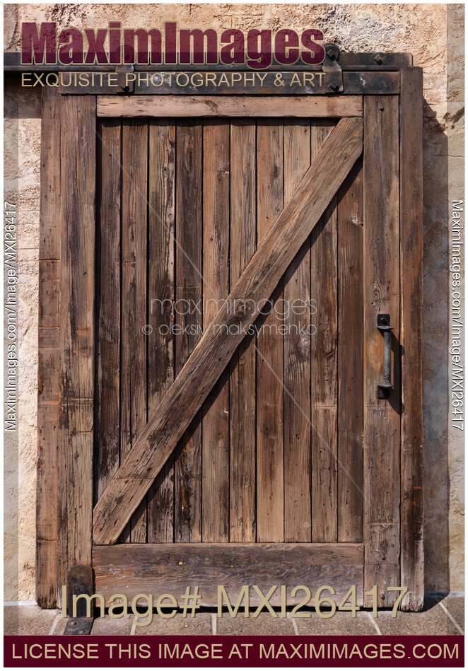 Old sliding wooden door texture