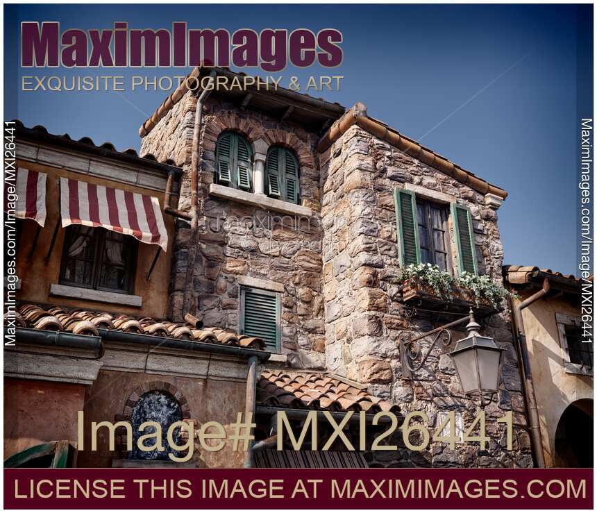 Old Venetian style house with stone walls