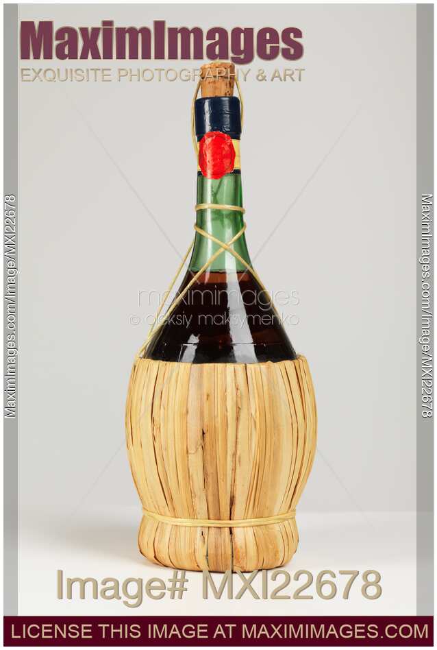 Old Wicker Bottle of Wine