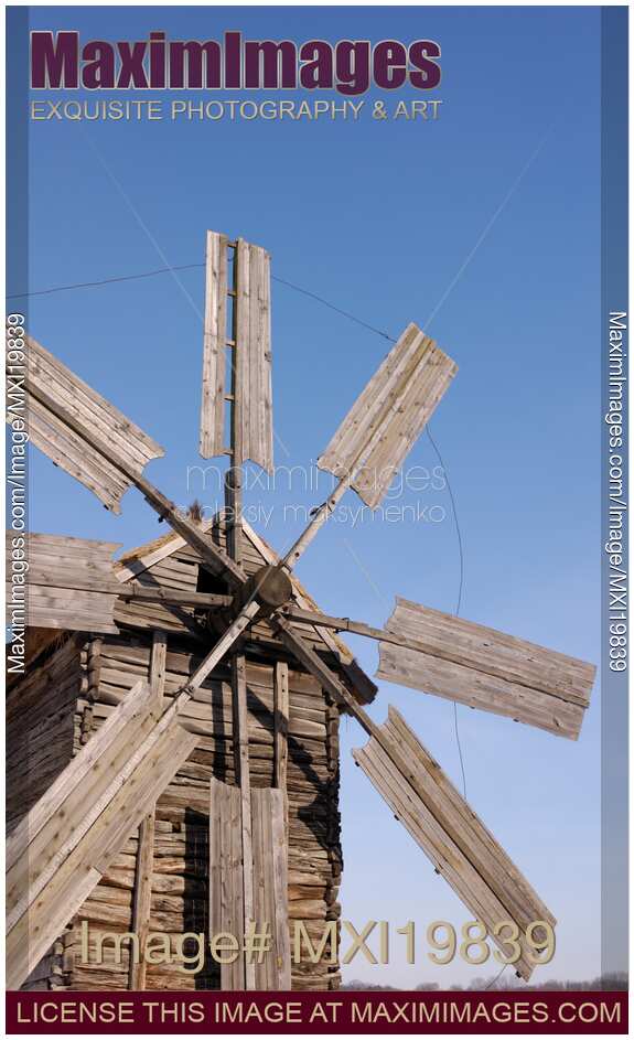 Old wooden windmill