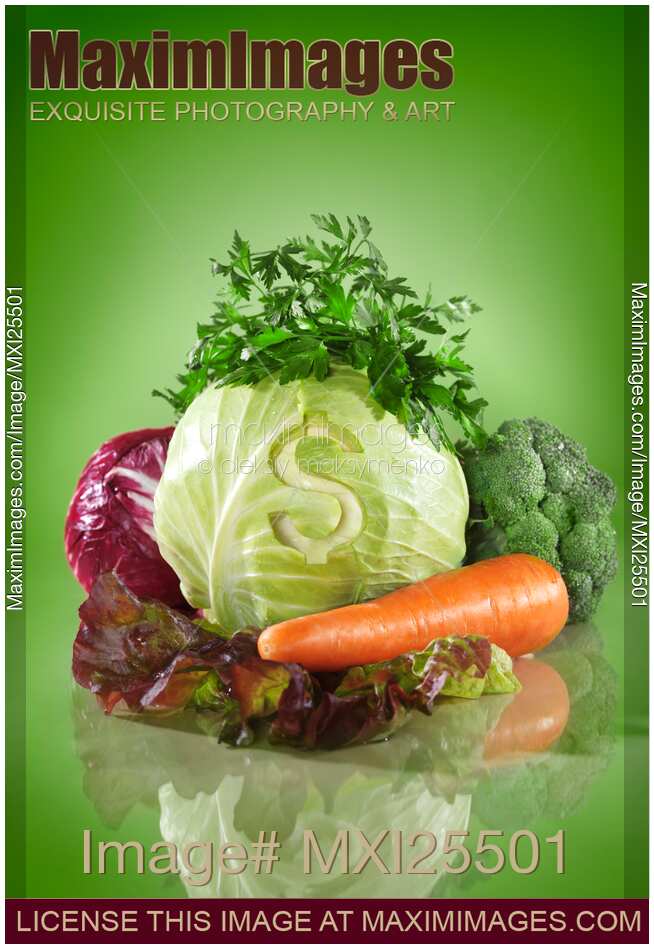 Organic food price concept