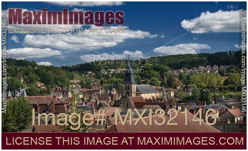 Panorama of a Historic town of Sarlat la Caneda in southwestern France