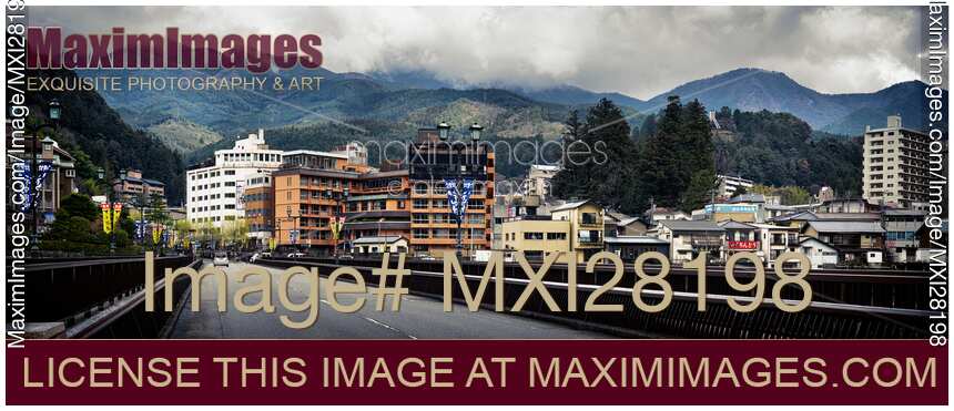 Panorama of Gero town Japan