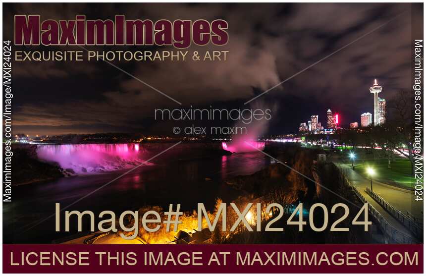Panoramic Night View of Niagara Falls