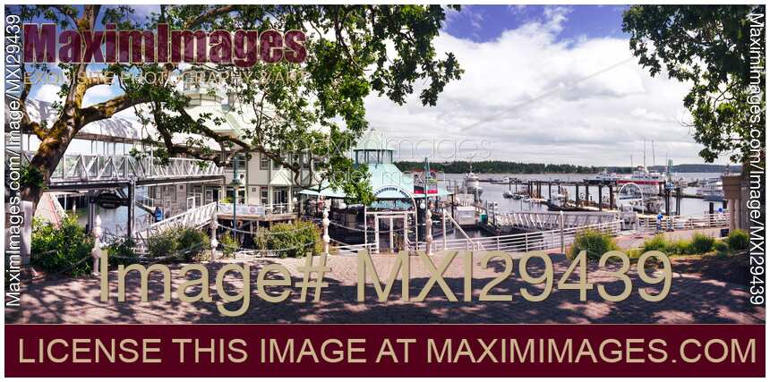 Panoramic view of Nanaimo Waterfront Lighthouse Bistro Vancouver Island
