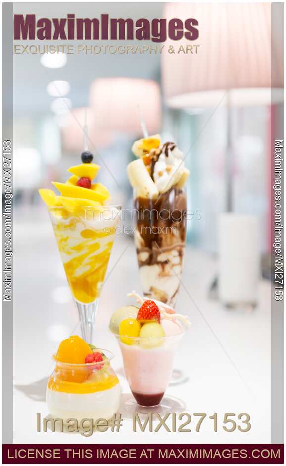 Parfaits on cafe table