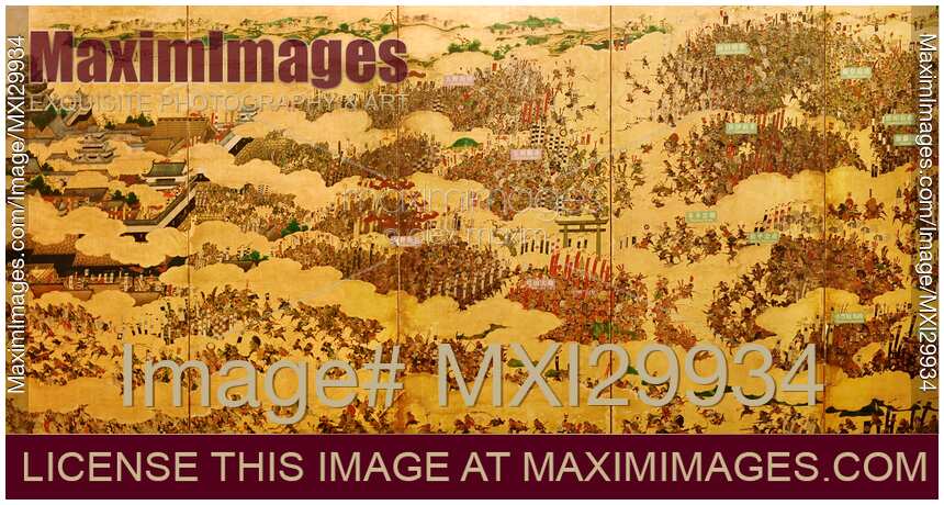 Part of Summer war in Osaka historic Japanese artwork