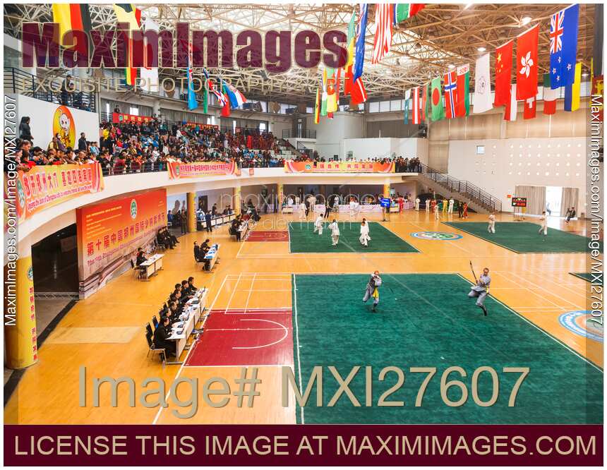 Participants performing at Zhengzhou China International Shaolin Wushu festival